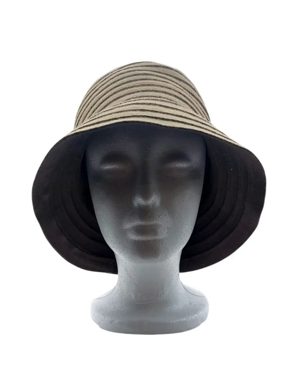 Betmar New York Wool Felt Brown Cloche Hat With Ribbed Texture & Heart Accent